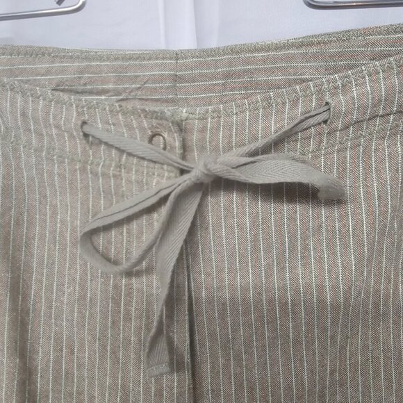JH Collectibles Green Orange Striped Crop Pants Linen Blend Boho 12 - Picture 5 of 14